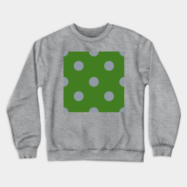 Vintage grey dots on green Crewneck Sweatshirt by YamyMorrell